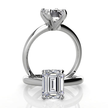 2.20mm Comfort Fit Emerald Solitaire Engagement Ring